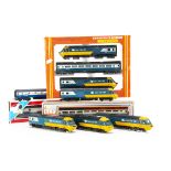 Hornby (Margate) 00 Gauge R332 BR Inter-City 125 HST blue and yellow HST and additional Coaches,