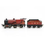 A Bassett-Lowke 0 Gauge 3-rail electric 'Compound' 4-4-0 Locomotive and Tender, possibly an early