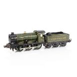 A Bing for Bassett-Lowke 0 Gauge clockwork 0-6-0 Locomotive and Tender, in lined GWR green as no