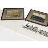 Locomotive Photographs and Locomotive Prints by F moore, two framed and glazed photographs one of