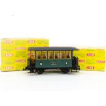 A boxed LGB G scale ref 2020 0-4-0 Tank Locomotive and 3040 Coach, the locomotive in LGB black/