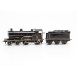 A Bing for Bassett-Lowke 0 Gauge clockwork 'Queen Mary' 4-4-0 Locomotive and Tender, the 'de-luxe'