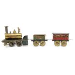An approximately 2½" Gauge 'Vulkan' 0-2-2 live steam Train by Ernst Plank, the locomotive with