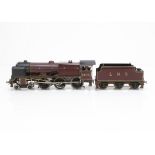 A Bassett-Lowke 0 Gauge 3-rail electric 'Royal Scot' 4-6-0 Locomotive and Tender, in enamelled lined