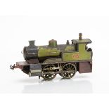 An early Bing 0 Gauge Live Steam LSWR 0-4-0 Locomotive only, with coupled wheels, twin double-acting