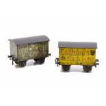 Two Carette for Bassett-Lowke 0 Gauge Goods Vans, a ref 13425 Colman's Starch Traffic van in yellow,