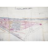 LMS Track Plan With Proposed Alterations To The Engine Shed at Newton Heath, a coloured plan on