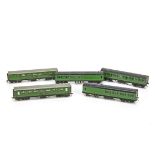 Exley 00 Gauge adapted 3-Car Southern Railway EMU, short bogie coaches, repainted SR green with