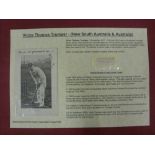 Cricket Autograph, Victor Thomas Trumper (New South Australia and Australia) a clipped signature