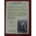 Cricket Autograph, James Joseph Kelly (Australia & New South Wales), a clipped signature together