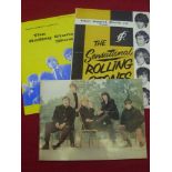 Pop Music, a collection of 3 Rolling Stones concert programmes, from the 1960's, The Rolling