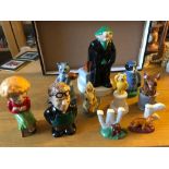 Ceramic Ware, Wade Whimsical Collectables, a mixture of figurines, 10 in total in very good