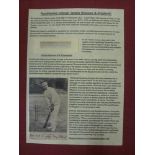 Cricket Autograph, Ranjitsinhi Vibhaji Jadeja (Sussex and England), a clipped signature with an