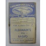 CHELMSFORD CITY RESERVES, 1938/1939, a football programme from the Eastern Counties League fixture