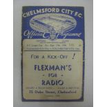 CHELMSFORD CITY RESERVES, 1938/1939, a football programme from the Eastern Counties League Cup