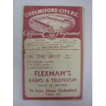 CHELMSFORD CITY, 1939/1940, a football programme from the Southern League Eastern Section [War Time]