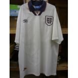 ENGLAND, 1993/1994, original replica home football shirt, Barnes No. 10 on back, Size XL (very light