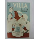 ASTON VILLA, 1948/1949, a football programme from the home fixture with Stoke City, played on 23/
