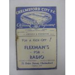 CHELMSFORD CITY RESERVES, 1938/1939, a football programme from the Eastern Counties League fixture