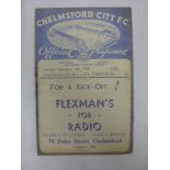 CHELMSFORD CITY RESERVES, 1938/1939, a football programme from the Eastern Counties League fixture