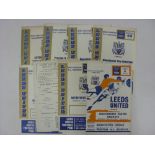 LEEDS UNITED RESERVES, 1965-1969, a collection of 8 reserve team football programmes from the 1960'