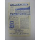 STOCKPORT COUNTY, 1945/1946, a football programme from the home fixture with Tranmere Rovers, played