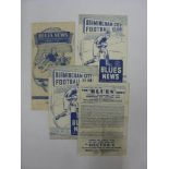 BIRMINGHAM CITY, 1945-1950, a selection of 4 football programmes from the 1940's, 29/12/1945