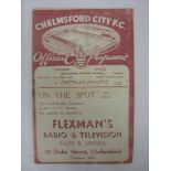 CHELMSFORD CITY RESERVES, 1938/1939, a football programme from the Eastern Counties League fixture