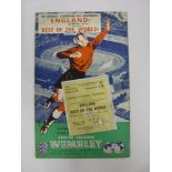 ENGLAND, 1953, a football programme and ticket from the fixture versus Rest Of The World, played