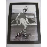 BURNLEY, 1962, a framed & glazed (Perspex) autographed football photograph, John Connelly (Hand