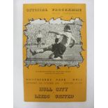HULL CITY, 1949/1950, a football programme from the fixture with Leeds United played on 29/10/