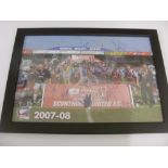 SCUNTHORPE UNITED, 2007/2008, a framed & glazed (Perspex) autographed football picture of the League