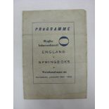 RUGBY UNION, 1932, A pirate/souvenir programme from the fixture between England and South Africa [At