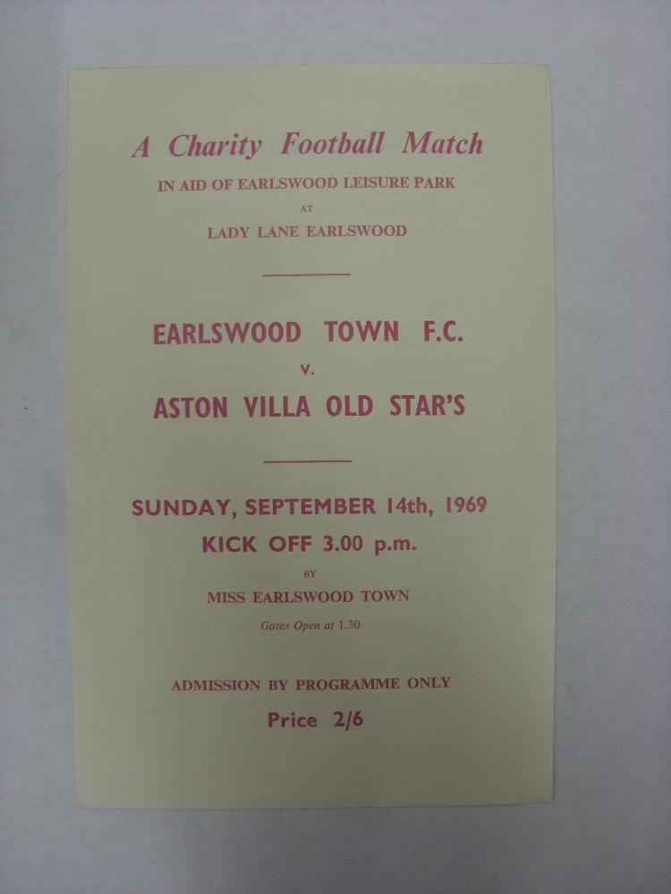 ASTON VILLA, 1969/1970, a football programme from an Old-Stars fixture played away at Earlswood Town