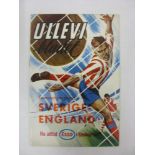 ENGLAND, 1965, a football programme from the away fixture against Sweden, played on 16/05/1965 (very