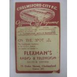 CHELMSFORD CITY, 1939/1940, a football programme from the Southern League Eastern Section [War Time]