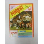 NOTTINGHAM FOREST, 1990/1991, a football programme from the fixture with Liverpool, scheduled for