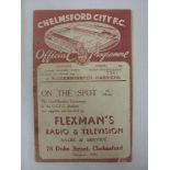 CHELMSFORD CITY, 1939/1940, a football programme from the Southern League fixture against