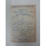 BIRMINGHAM CITY, 1946/1947, a reproduction/modern replica for a fixture against Chesterfield, played