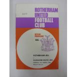 ROTHERHAM UNITED, 1967/1968, a football programme from a friendly fixture, Juniors v Celtic