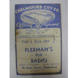 CHELMSFORD CITY RESERVES, 1938/1939, a football programme from the Eastern Counties League fixture