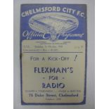 CHELMSFORD CITY RESERVES, 1938/1939, a football programme from the Eastern Counties League fixture