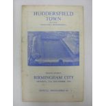 HUDDERSFIELD TOWN, 1965/1966, a football programme for the scheduled game with Birmingham City on