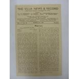 ASTON VILLA, 1945/1946, a football programme from the FA Cup 6th Round 2nd Leg game against Derby