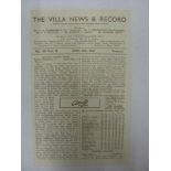 ASTON VILLA, 1947/1948, a football programme from the home fixture with Stoke City, played on 10/