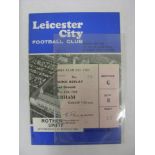 LEICESTER CITY, 1967/1968, a football programme and ticket from the fixture versus Rotherham United,