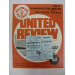MANCHESTER UNITED, 1971/1972, a football programme and ticket from the fixture versus Tottenham