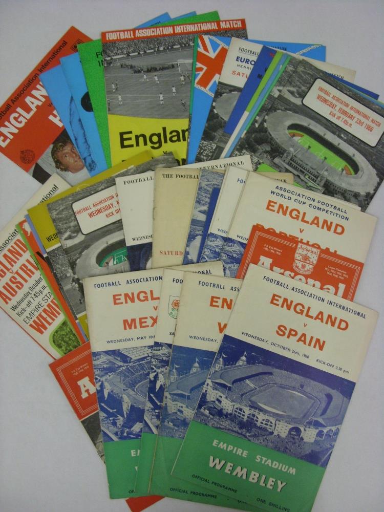 ENGLAND, 1960-1970, a collection of 31 home football programmes for International games, 1960 Spain,