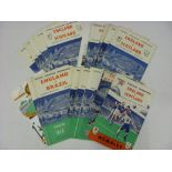 ENGLAND, 1953-1960, a collection of 21 home football programmes for International games, 1953