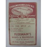 CHELMSFORD CITY, 1938/1939, a football programme from the Southern League fixture against Colchester